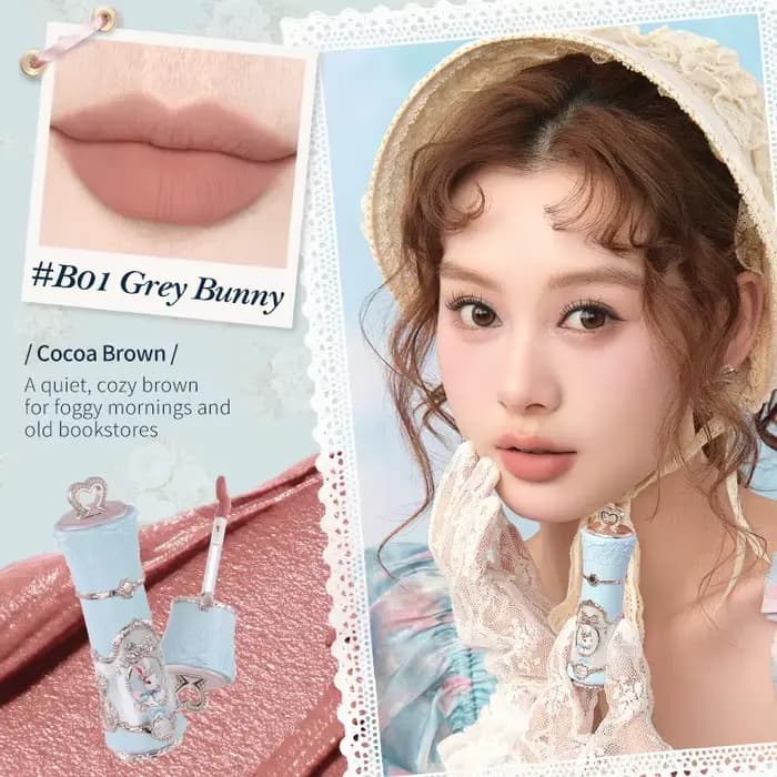 Flower Knows Bunny Garden Crème Lèvres Swan Ballet Gloss Lèvres Solide Velours Mat Hydratant et Nour