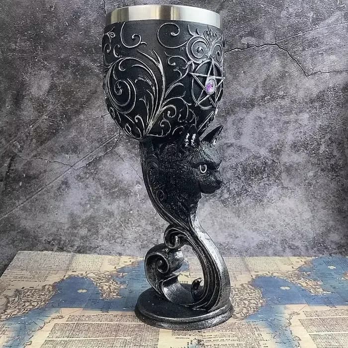 200ml chats noirs gobelets amour Couple coeur calice Dragon médiéval gobelet acier inoxydable tasse 