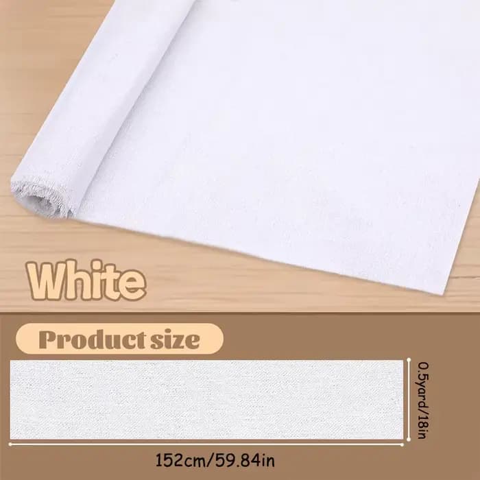 Tissu en lin naturel de 0,5 yard, tissu en lin de couleur unie, tissu en lin uni respirant, adapté à