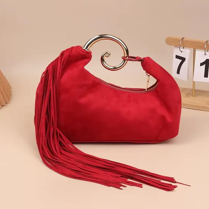 Sacs de soirée vintage tendance pour femmes, sacs à main en faux daim de luxe français avec poignée 