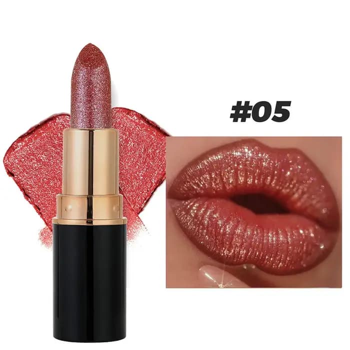 Rouge à lèvres nacré scintillant, 6 couleurs, mat, paillettes, imperméable, longue durée, brillant à