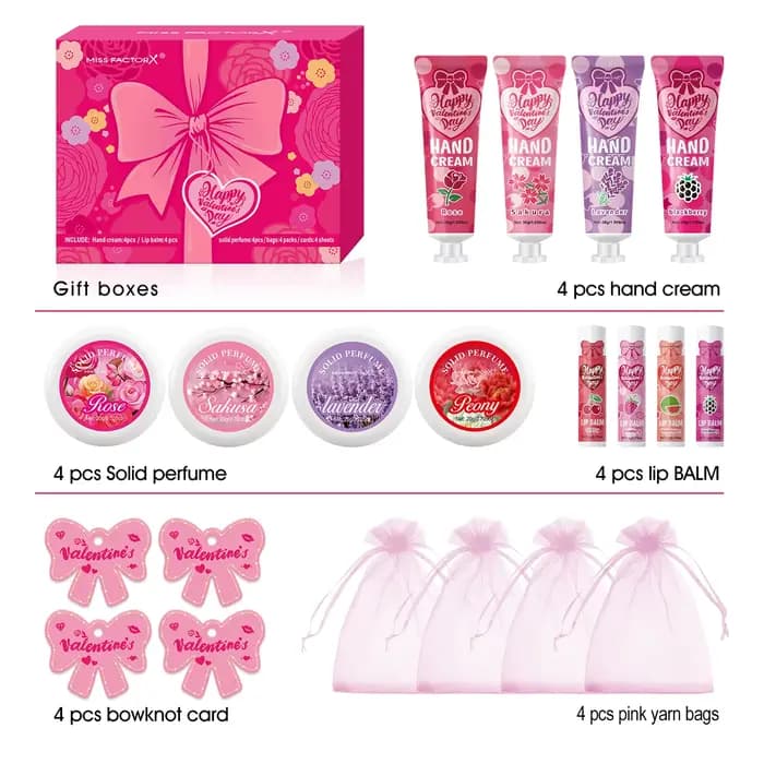 Coffrets Cadeaux 20 Pièces/Boîte – Lots de Remerciements en Gros : Baume à Lèvres, Crème Mains, Parf