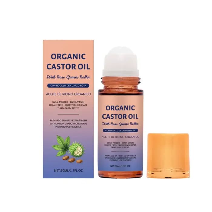 Sérum à l'huile de ricin biologique en roll-on, améliore l'élasticité de la peau, hydratation intens