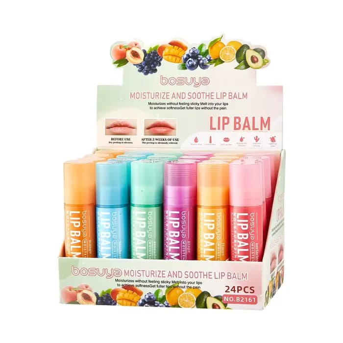 Baume à lèvres hydratant aux fruits, 24 pièces, pour hommes et femmes, pêche et mangue, anti-gerçure