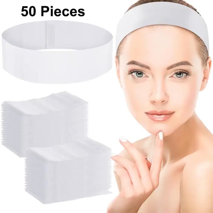 50/100/200 pièces bandeaux faciaux jetables pour femmes – bandeaux de spa non tissés doux pour les s