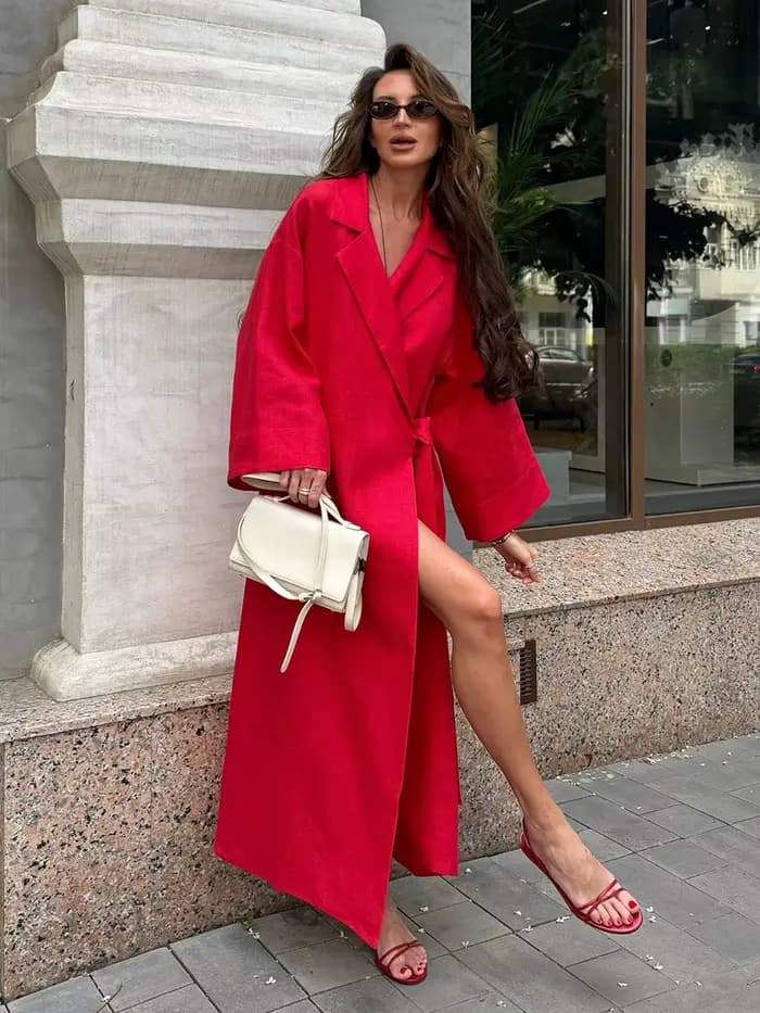 Robe en coton et lin pour femmes, nouveau Style, paresseux et décontracté, ample, revers et jupe lon