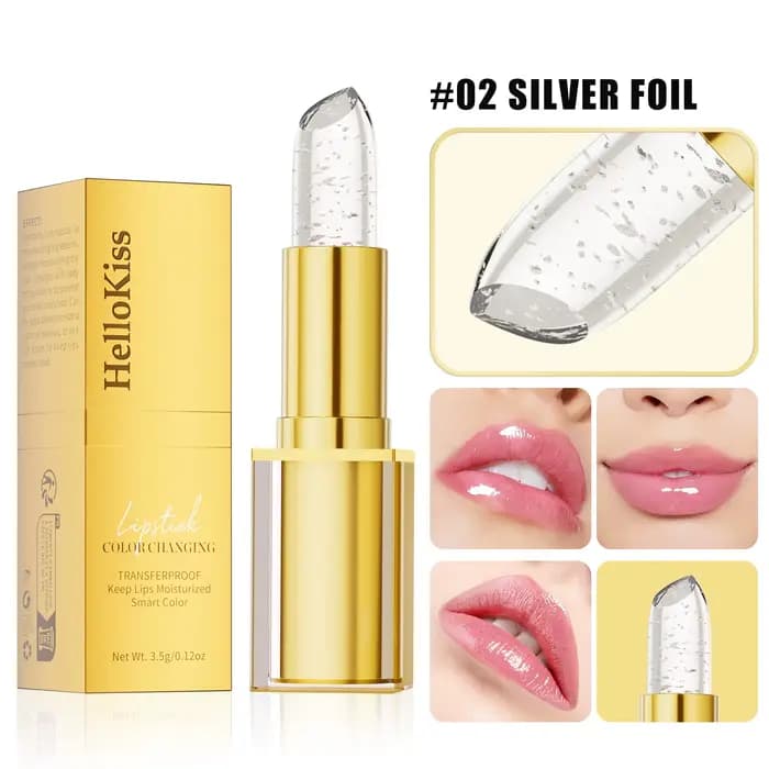 Hellokiss Crystal – rouge à lèvres pétale qui change de couleur pour femmes, hydrate une tasse longu