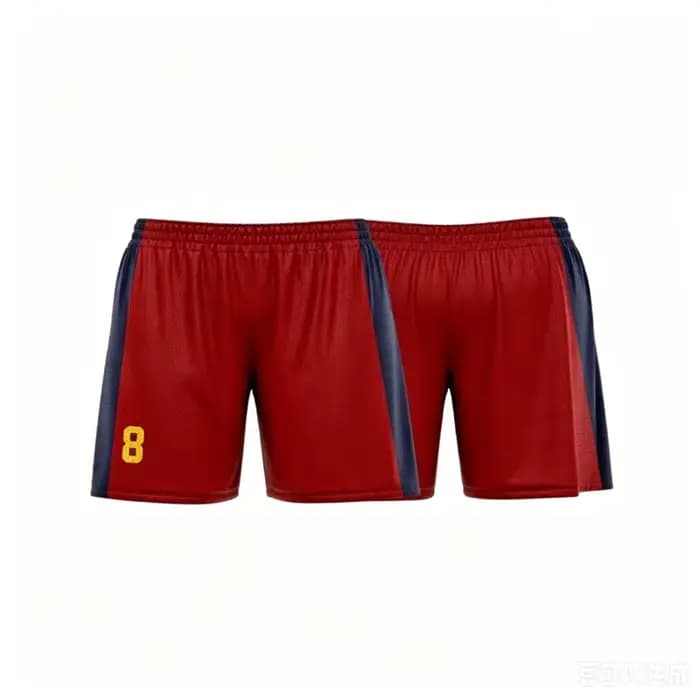 Short de plage rouge personnalisé avec numéro, respirant et tendance pour l'été
