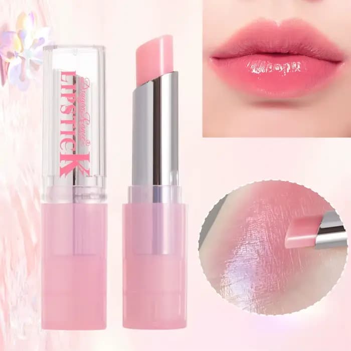 Baume à lèvres de couleur hydratant brillant imperméable longue durée baume à lèvres rose avec effet