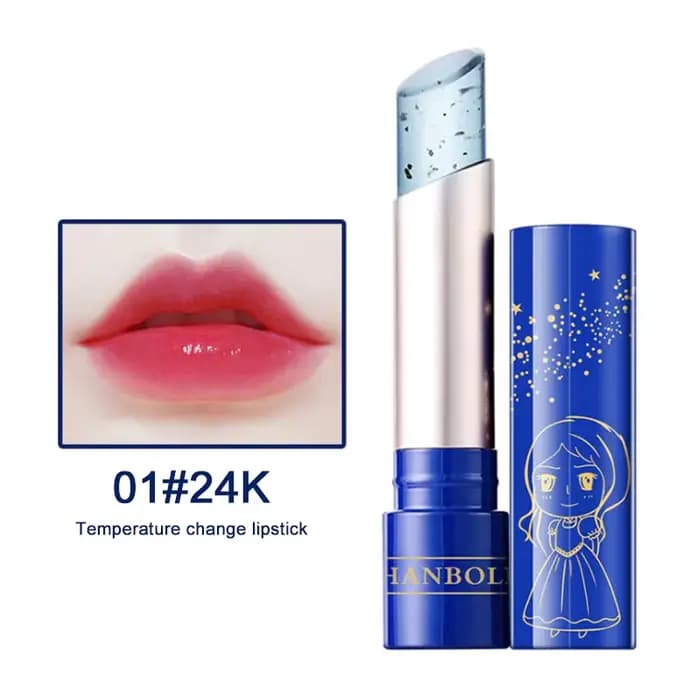 Baume à lèvres à couleur changeante 24K, huile essentielle de Rose, huile dorée, rouge à lèvres hydr