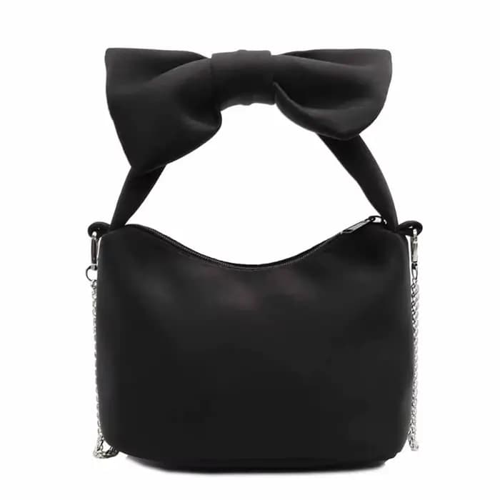 Sac à main tendance et créatif pour femme avec nœud, grande capacité, couleur unie rose, sac à poign