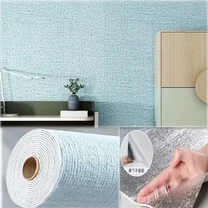 Autocollant mural auto-adhésif en lin, papier peint imperméable, panneau de revêtement mural pour sa