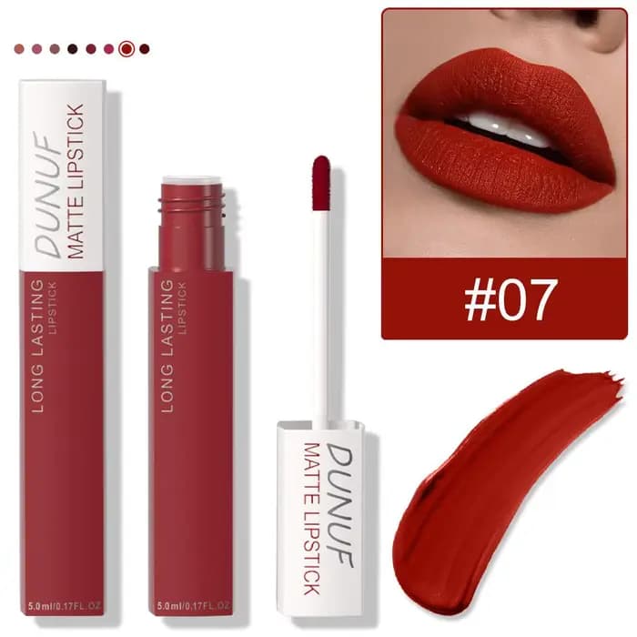 Rouge à lèvres liquide antiadhésif violet foncé, brillant à lèvres longue durée, finition velours ma