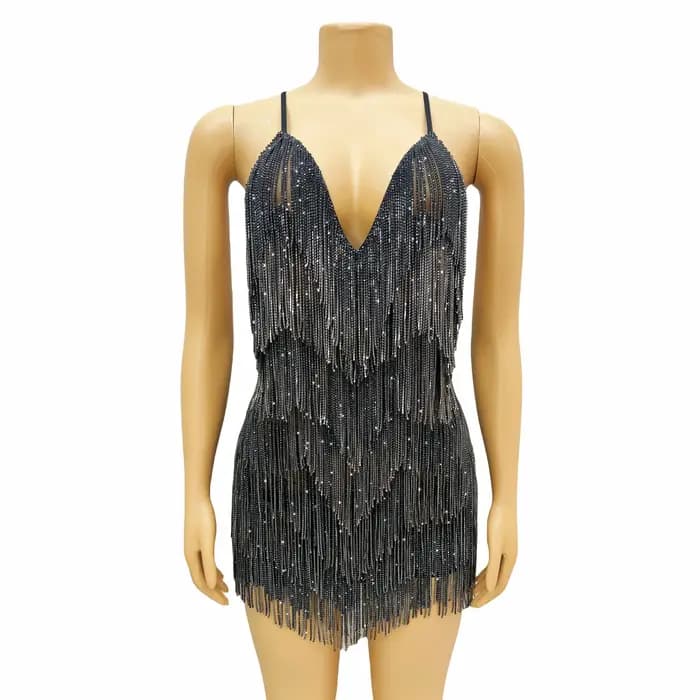 Robe de fête d'anniversaire transparente avec strass, tenue de performance transparente, costume sex