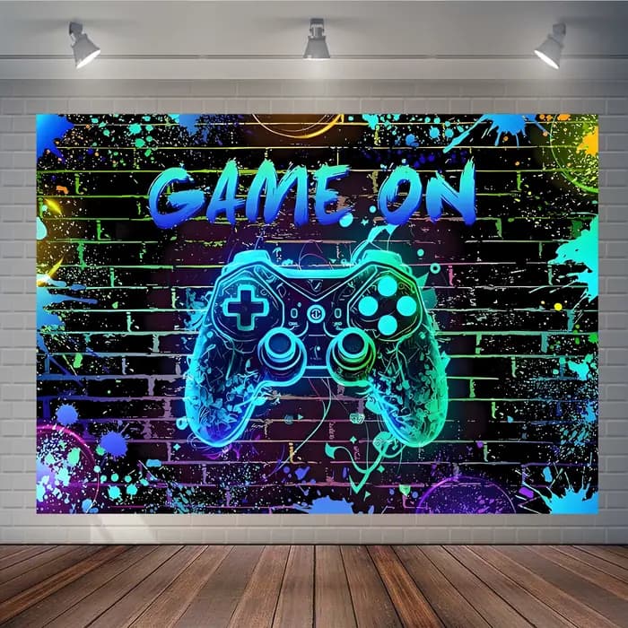 Jeu sur toile de fond jeu vidéo pour niveleur fête d'anniversaire décoration jeu vidéo joyeux annive