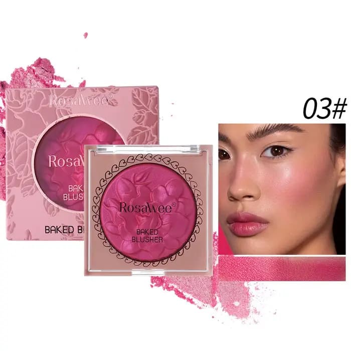 Fard à joues Baked Blush 6 couleurs, rose en relief, naturel, longue tenue, haute pigmentation, fini