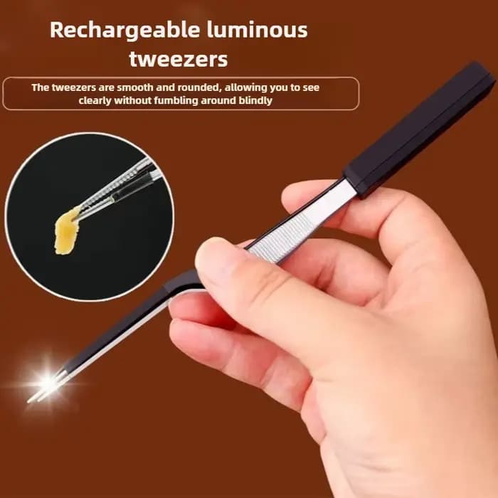 Cure-oreille lumineux avec lumière LED, pince à cérumen visuelle, crochet à cérumen, outils de netto