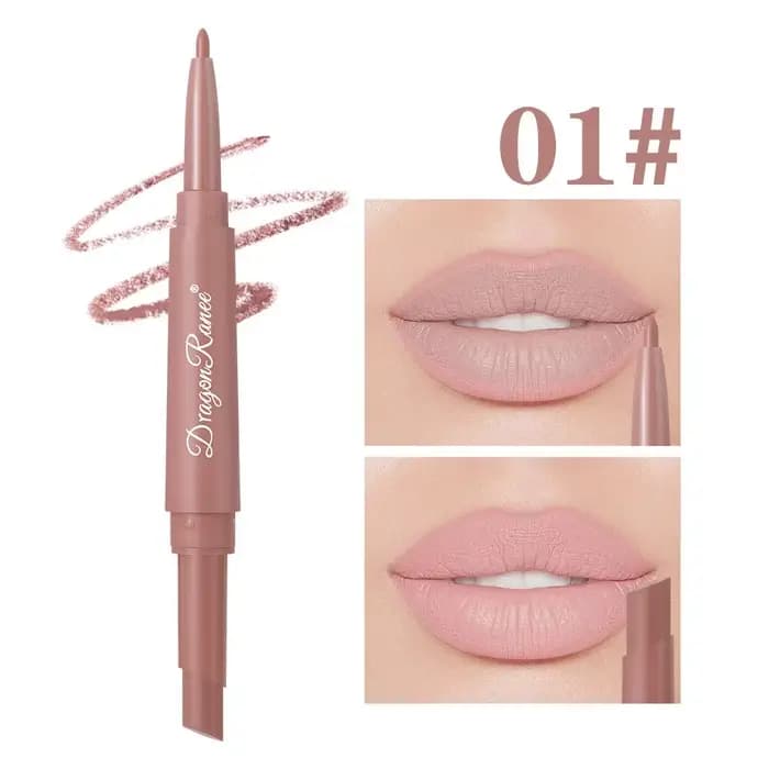 Nouveau 2 en 1 crayon à lèvres mat Double tête rouge à lèvres stylo rouge nu longue durée imperméabl