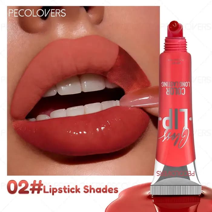1PC Gloss à lèvres mat - Teinte à lèvres longue durée, imperméable et peel-off en 6 couleurs vibrant