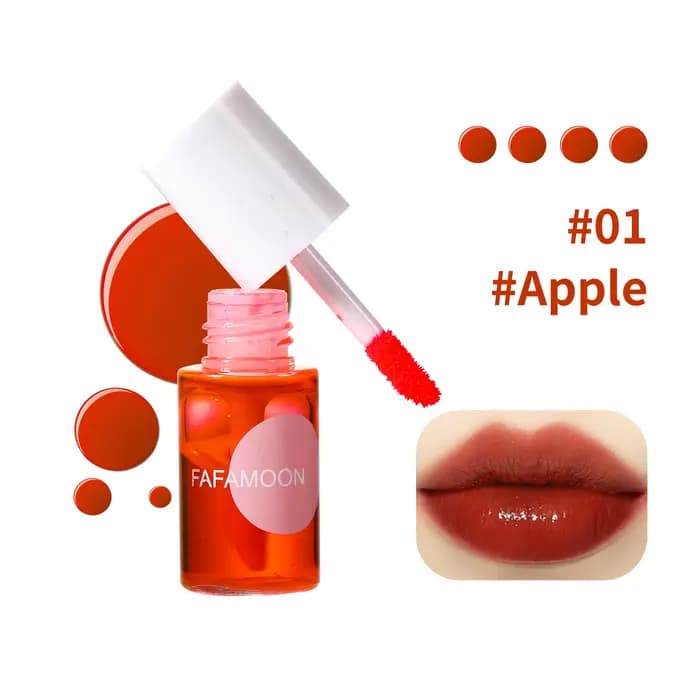 Teinte à lèvres fruitée effet gloss, rouge à lèvres liquide hydratant et waterproof, non-collant, ha