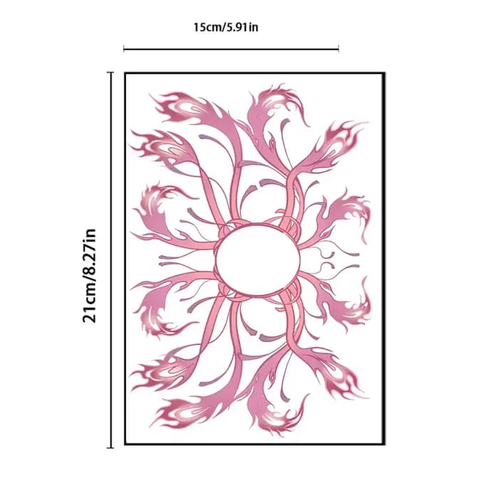 Autocollant temporaire au design sexy Plume de Flamme Rouge pour les hanches et l'abdomen, imperméab