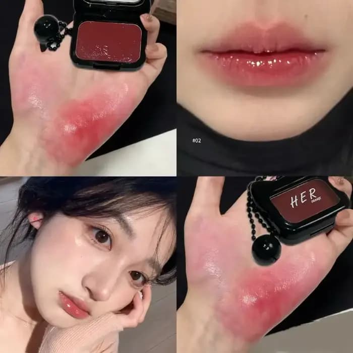 Rouge à Lèvres Crème Effet Gloss Rose Rouge Multi-usages Teinte Lèvres et Joues Facile à Appliquer H