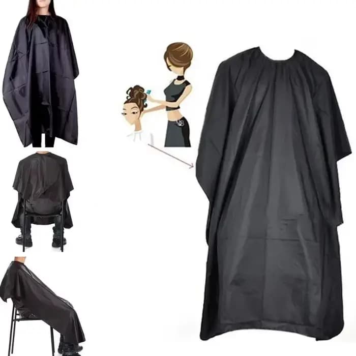 Cape de coiffure noire professionnelle pour Salon de coiffure, enveloppe en tissu pour barbier, robe