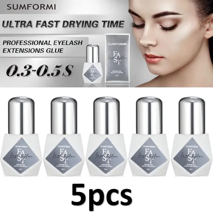 Gollee – colle pour extensions de cils, 5 bouteilles, 7-9 semaines, greffage longue durée, 0.3-1s, c