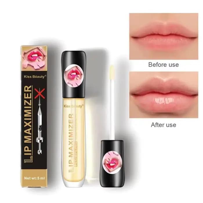 Gloss à lèvres repulpant liquide, Huile à lèvres transparente, Imperméable, Hydratant, Longue tenue,