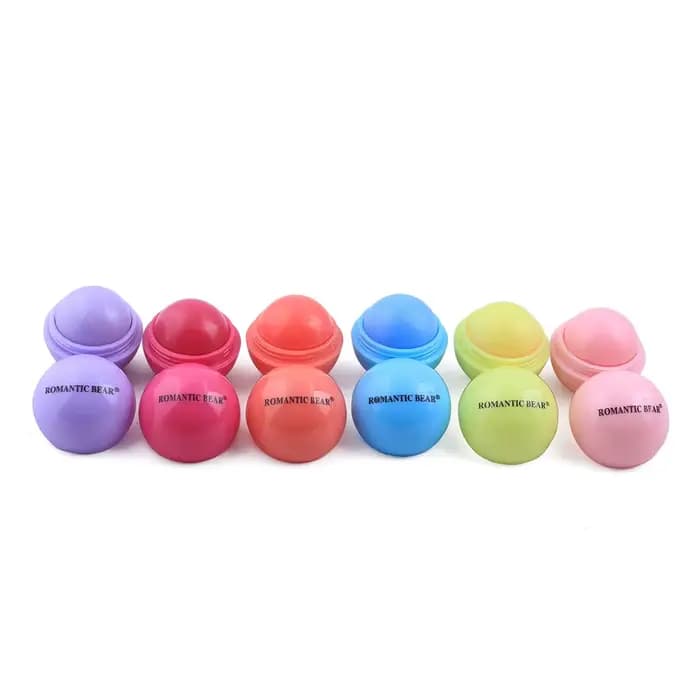 Baume à lèvres saveur de Fruit, boule ronde mignonne, plante naturelle, baume hydratant pour filles,