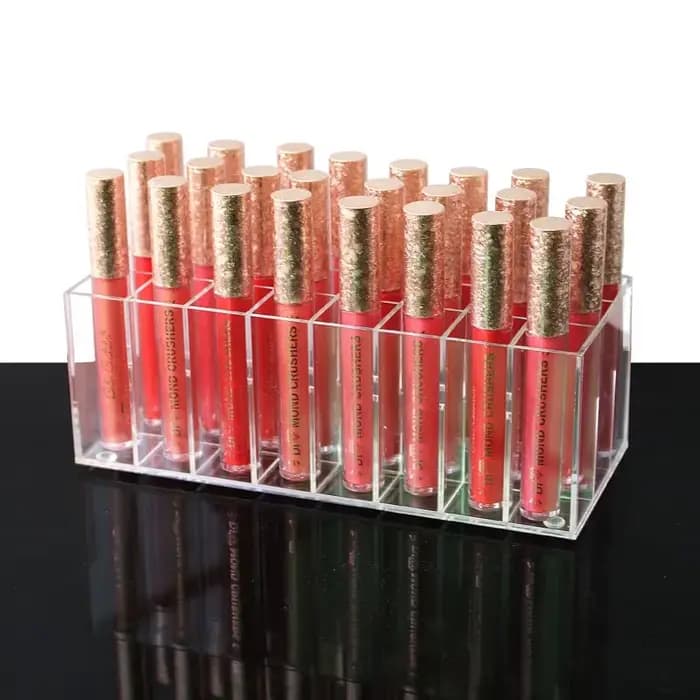 Porte-brillant à lèvres 24 fentes CC crème rouge à lèvres boîte présentoir divers boîte de rangement