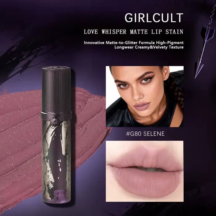 Girlcult Love Whisper Matte Lip Stain (M72-G81), hautement pigmenté et longue tenue, thème Jianghu (