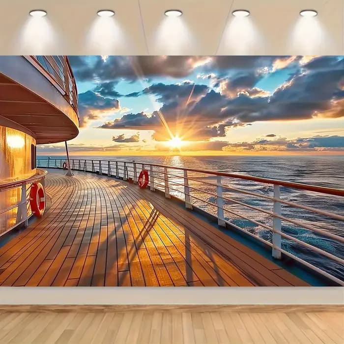 Fond de coucher de soleil sur le pont de bateau de croisière - adapté à un usage général et à la que