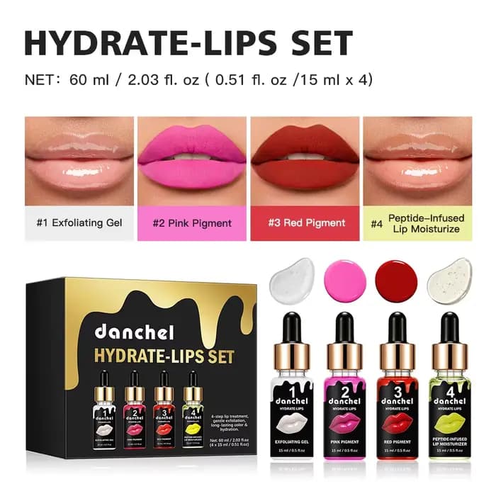 Corée lueur BB lèvres Ampoule sérum démarreur ensemble Semi-Permanent BB brillant à lèvres teinté Pi
