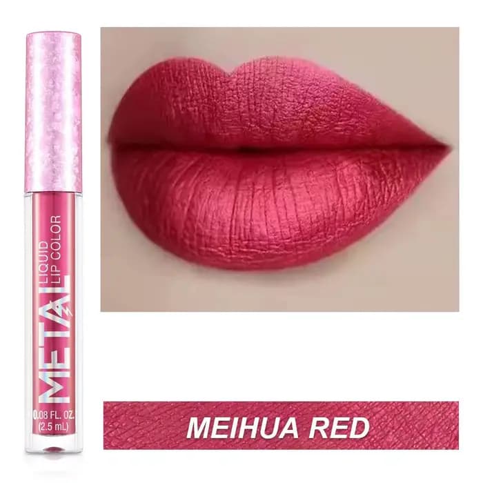 Gloss à lèvres métallique scintillant fluorescent, rouge à lèvres longue tenue waterproof, gloss nac