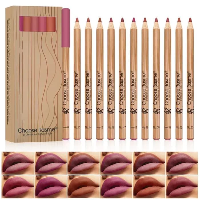Ensemble de 12 crayons à lèvres mats, rendu des couleurs facile, maquillage imperméable et durable, 