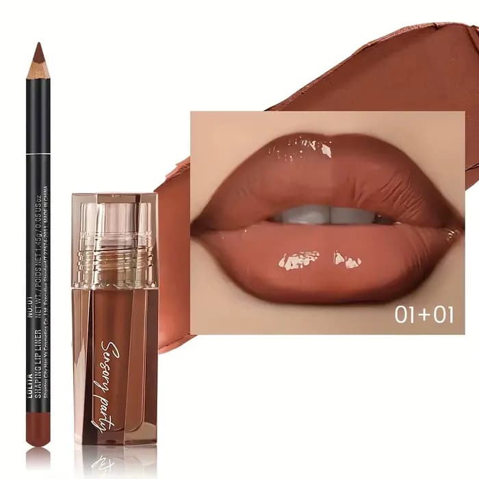 Pudaier Ensemble de crayons à lèvres mats longue durée – Look rosé de précision 3D marron rose viole