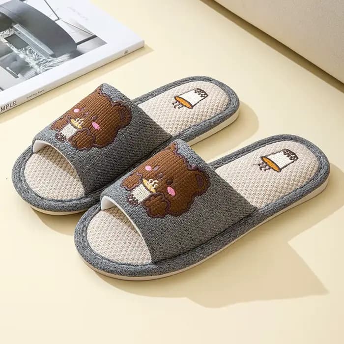 Chaussons en lin et coton pour toutes les saisons, unisexes, respirants, à semelle souple, antidérap