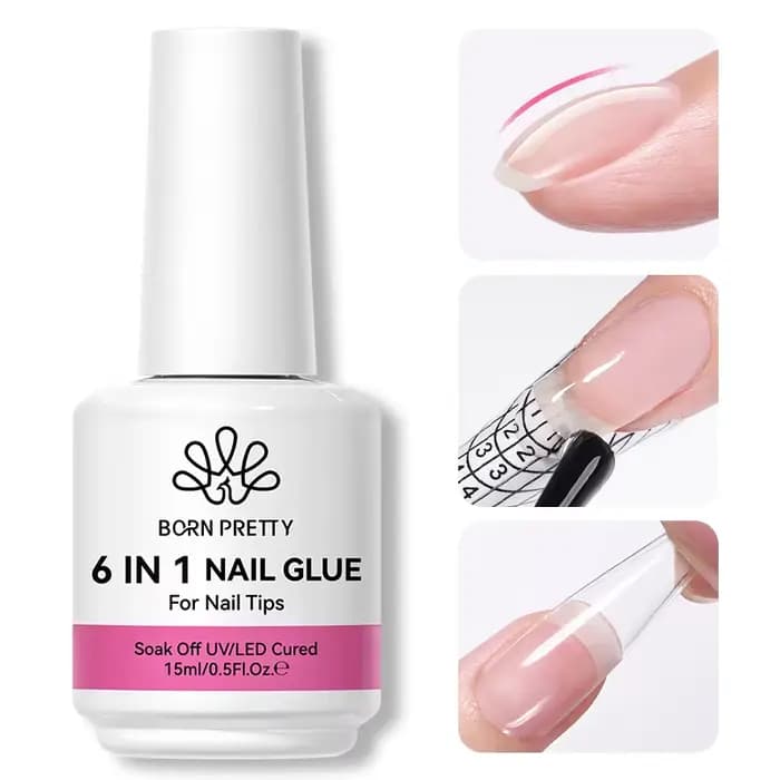Fausse faillite N PRETTY-Gel de colle à ongles 6 en 1, gel de base d'ongle acrylique, couche de fini