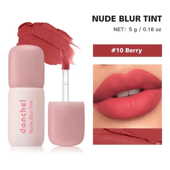 K‑Beauty Nude Blur Tint 15 Light Apricot Teinte 2-en-1 pour les lèvres et les joues Effet flou mat L