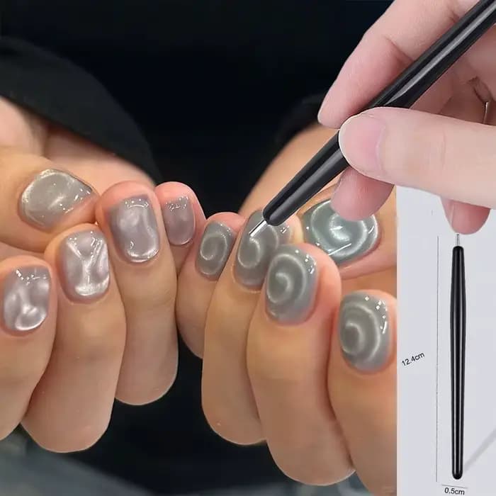 Nouveau stylo magnétique pour ongles œil de chat fantaisie, Vortex 3D/perle de verre/lune/ondulation