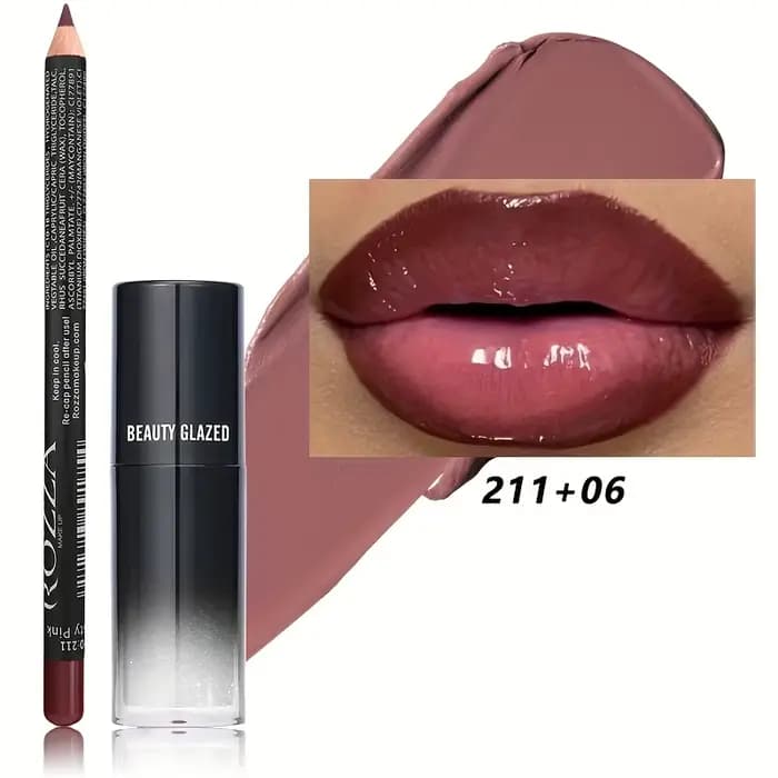 2 pièces/ensemble crayon à lèvres lisse + ensemble d'huile à lèvres Combo de lèvres maquillage de re