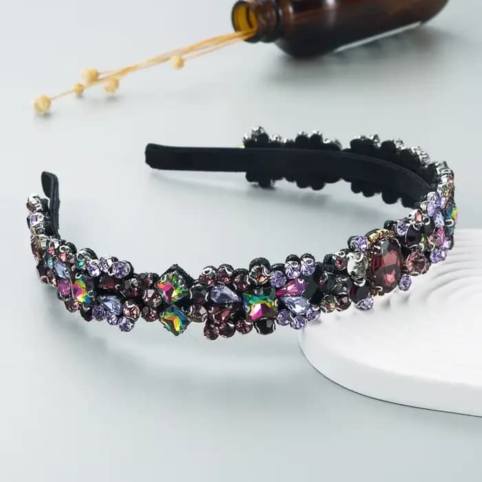 Accessoire de cheveux pour femmes, bandeau entièrement en diamant, Style palais rétro baroque europé