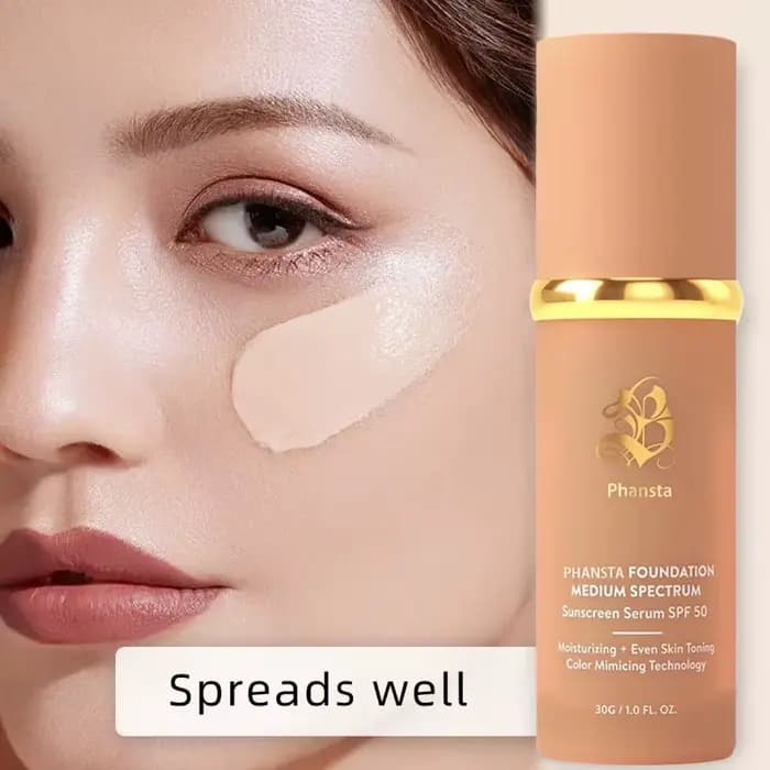 Fond de teint liquide hydratant 4 en 1, correcteur à couverture complète moyenne SPF 50 +, fond de t