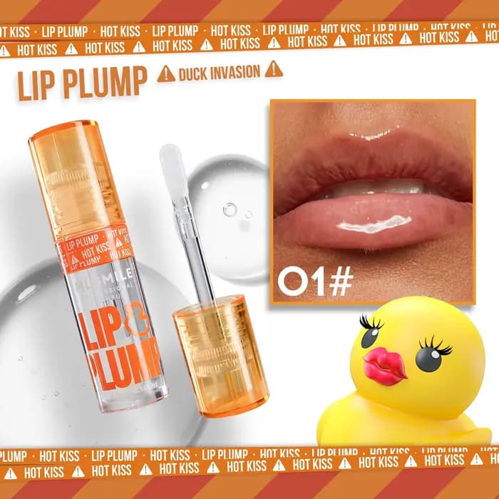 MLSMILE Huile à lèvres repulpante effet canard, Gloss hydratant effet miroir, Gloss naturel longue t