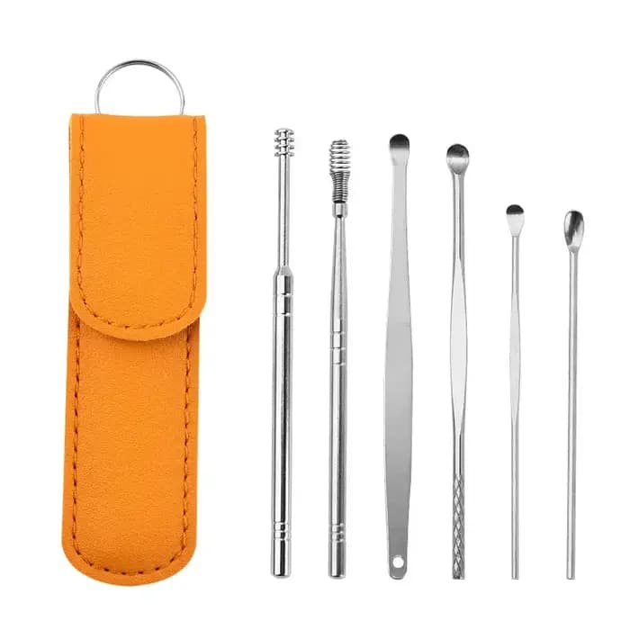 Outil efficace de nettoyage du cérumen, 6 pièces, avec cure-oreille en spirale et Curette d'oreille,
