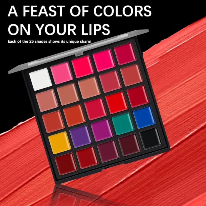 Palette de rouge à lèvres hydratant, 25 couleurs, crème de fard à joues, maquillage et cosmétique po
