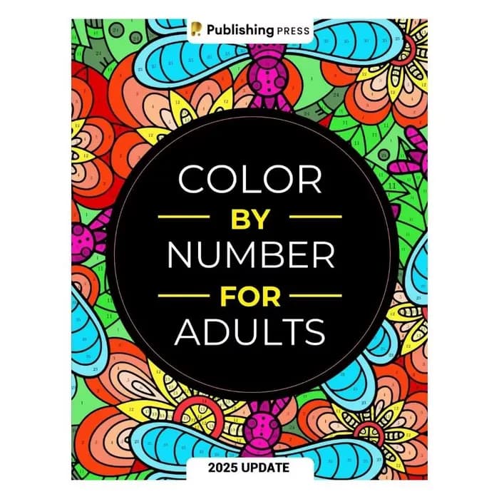 Livre de coloriage par numéros pour adultes, 80 pages, pour soulager l'anxiété et le stress, avec de