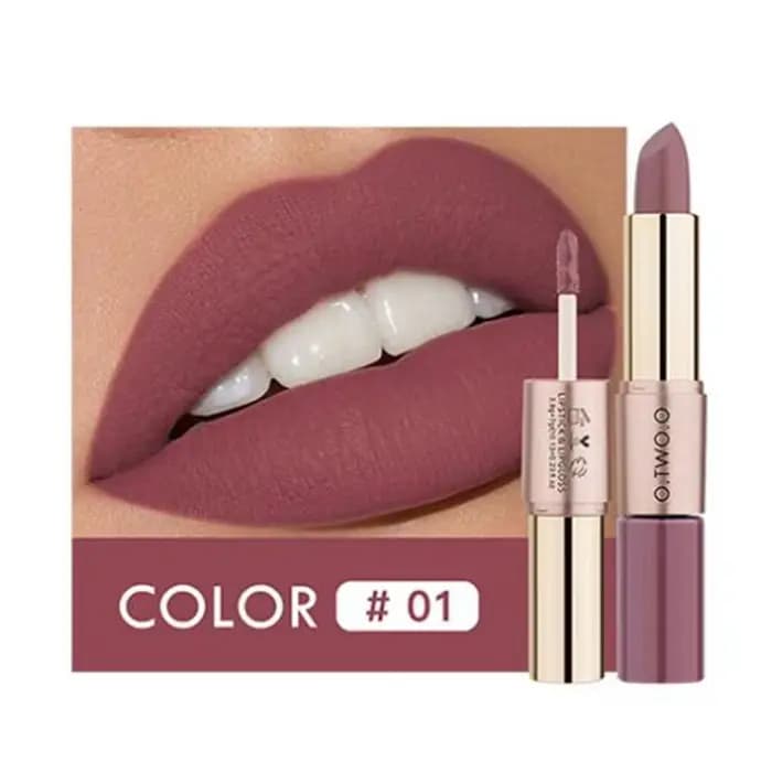 O.TWO.O 2 en 1 rouge à lèvres mat brillant à lèvres cosmétiques imperméable Pintalabios Batom Mate l