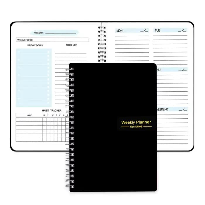 Planificateur calendrier Agenda efficacité cahier quotidien hebdomadaire mensuel Journal pour les ét